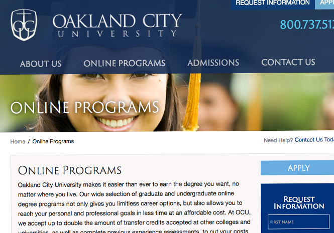 Website Design for Oakland City University by Visual Impact Group